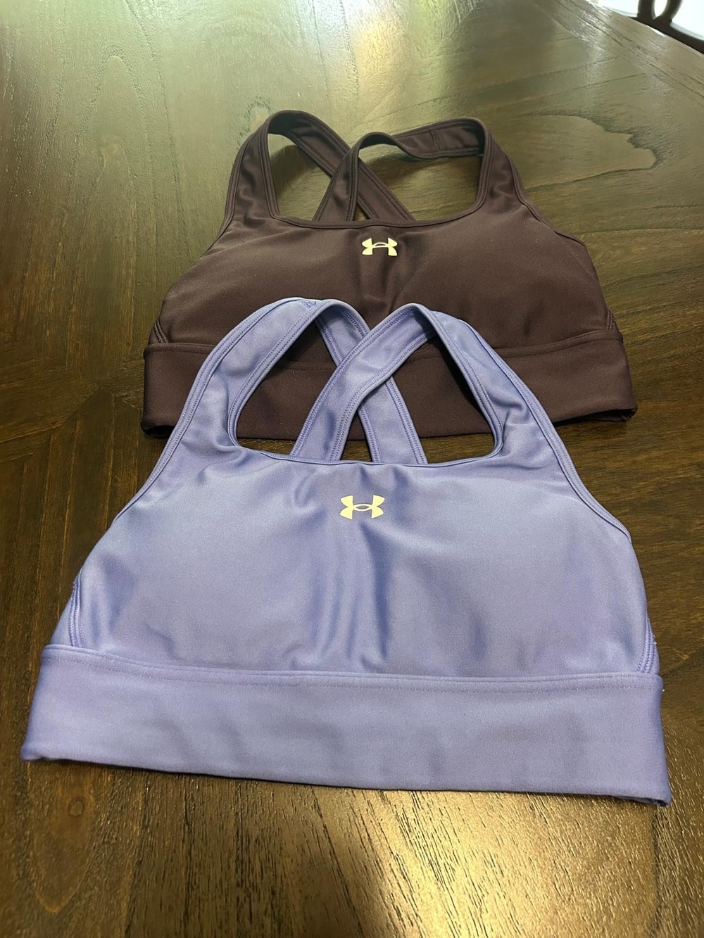 Under Armour Cross-Back 2 Pack Sports Bra in Lavender and Brown